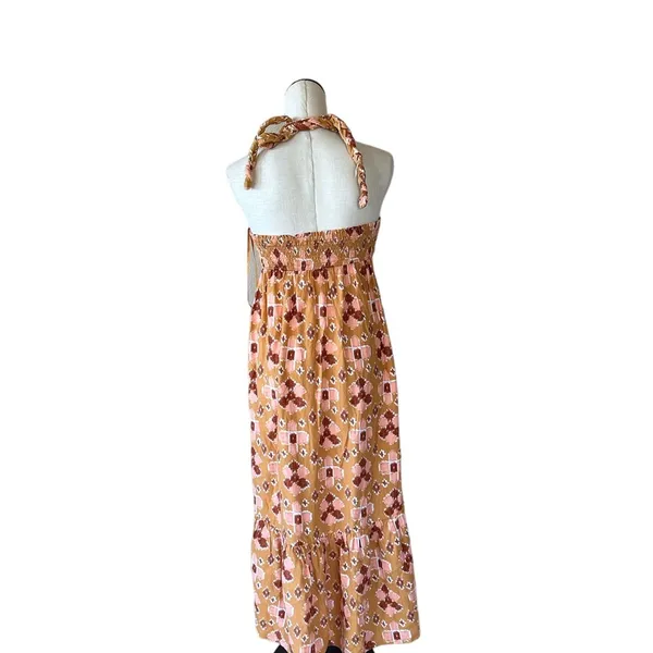 NEW Aerie Braided Halter Hi-lo Midi Maxi Dress Mustard Yellow - Image 7