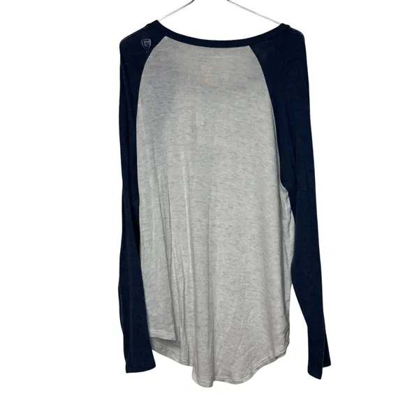 American Eagle Womens Top Soft & Sexy Plush Raglan Sleeve White Blue Medium - Image 10