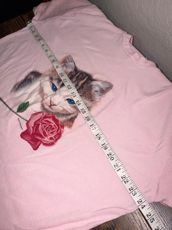 Vintage 80s Cat Rose Mumu Long Shirt Dress cottagecore granny shirt dress - Image 5