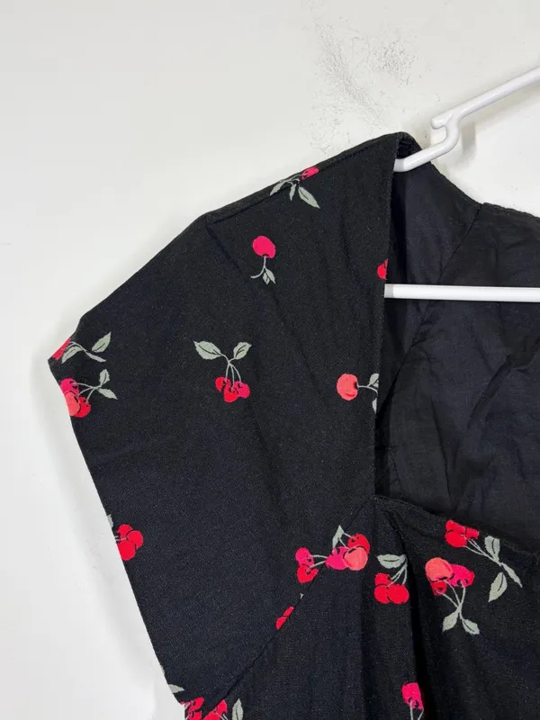 Gap Linen Blend Cherry Mini Dress Size XL - Image 6