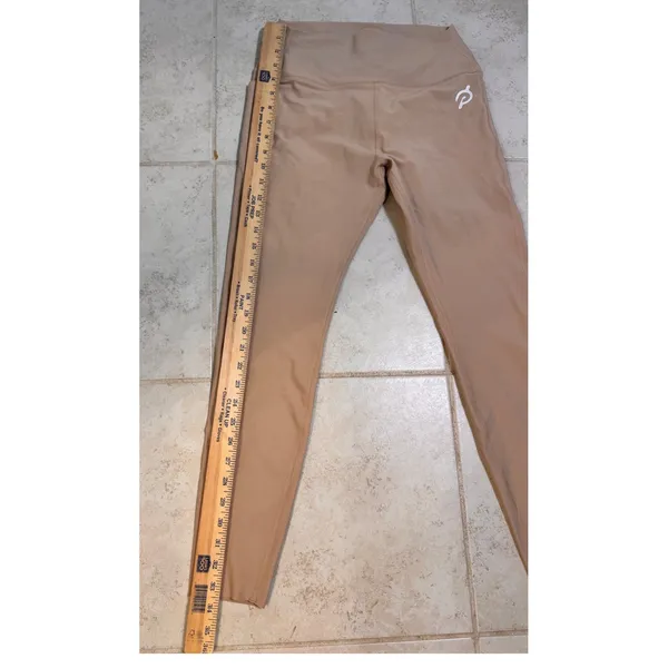 Peloton Womens High Rise Side Pocket Leggings Tan Beige Size M RN150110 - Image 3