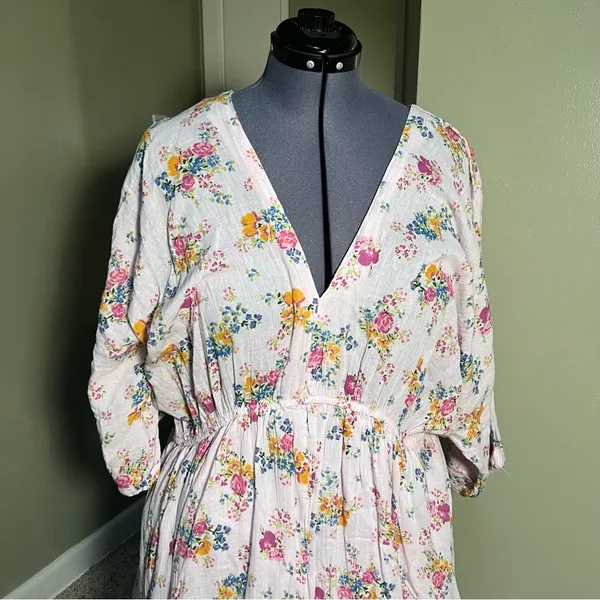 Asos Design‎ Curve Women's Plus Size 20 Dress Light Purple Pink Floral V-Neck - Image 2