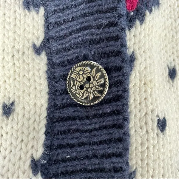 Vintage 90s Margules Cardigan Button Deep Vee Cotton Ramie S - Image 9