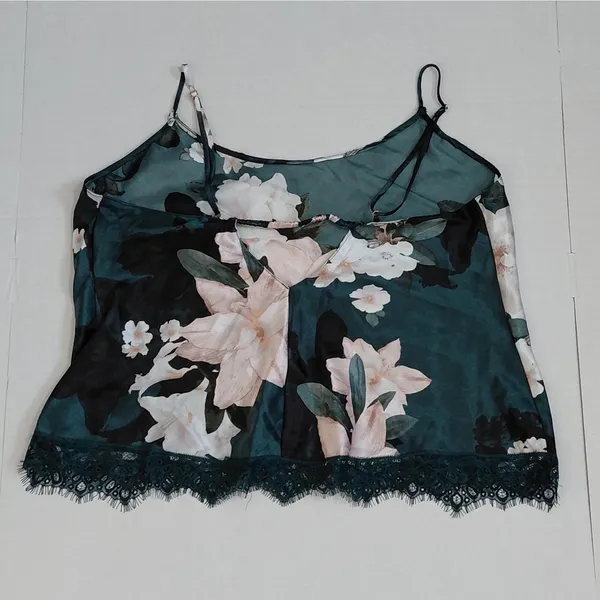 90s Revival Y2K Womens Cami Tank Top Size Large Floral Fairycore Babydoll Boho - Image 4