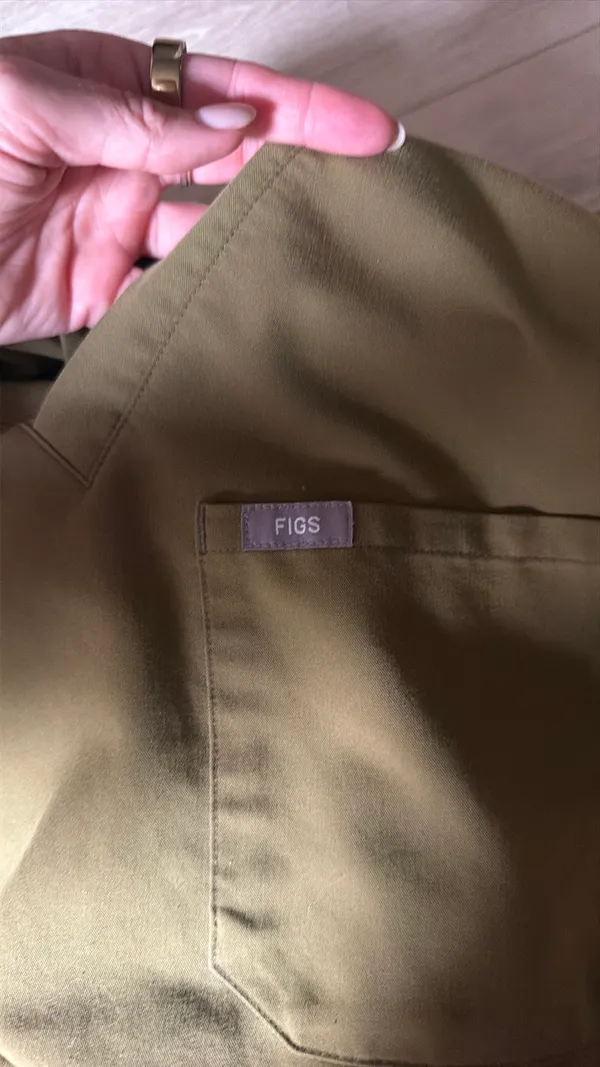 FIGS Olive Green Scrub Pants (Livingston) + Top Set - Image 2