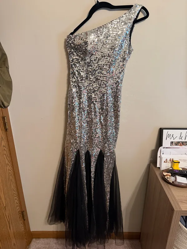 Shiny mermaid bling dress Silver - Image 2