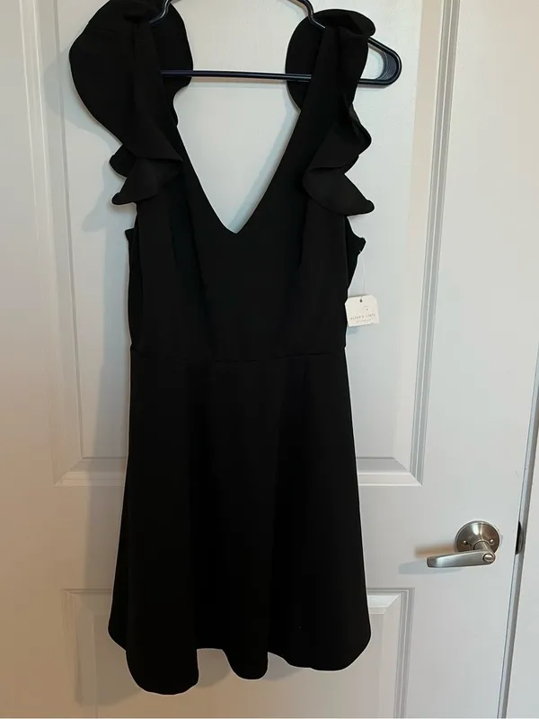 NEW Altar’d State Little Black Dress Flutter Sleeve Mini Dress Size XL NWT - Image 4