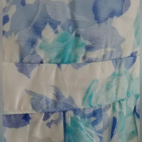Floral Strapless Modcloth Maxi Dress by Minuet Size Blue Teal & White Large - Image 4
