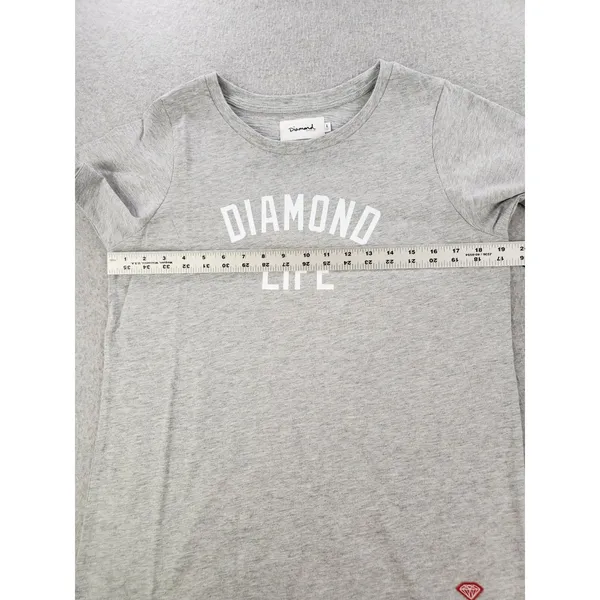 NWT Diamond Supply Co. Women's Logo Shirt Top Skateboarding Life Gray Sz‎ Large - Image 5