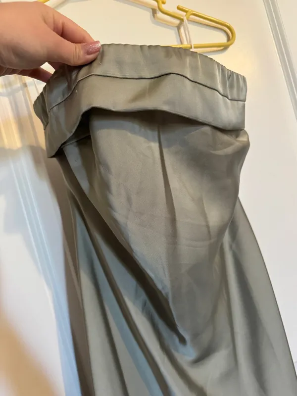 Amazon Sage green satin strapless dress - Image 3