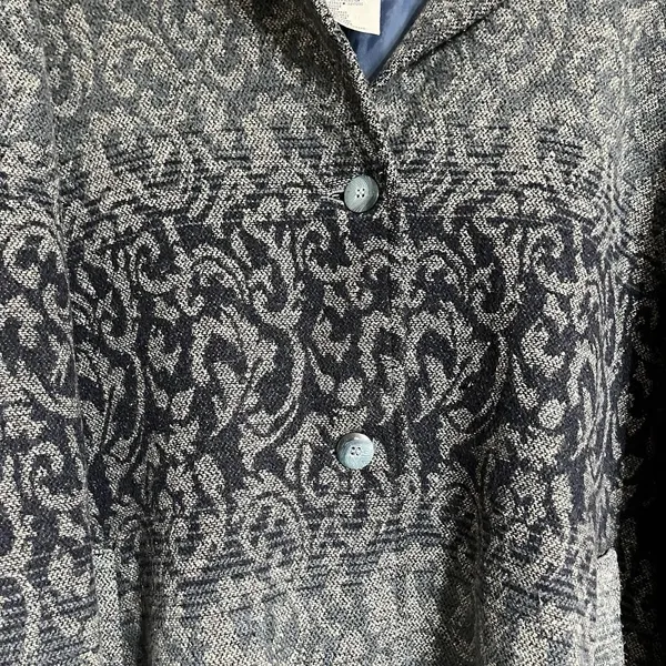 Vintage Mulberry Street‎ Wool Coat Jacket Womens XL Blue Tapestry Button Pockets - Image 2