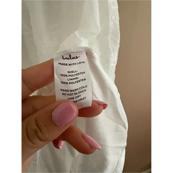 Lulus Cutest Icon White Embroidered Off-the-Shoulder Mini Dress Size Medium NWT - Image 8