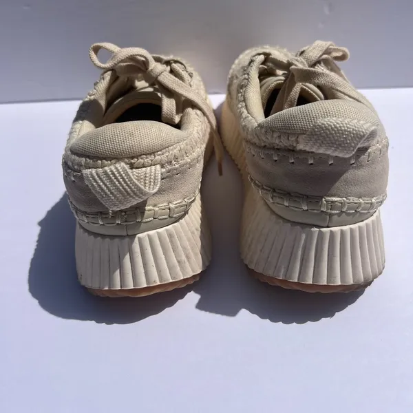 Dolce Vita “Dolen” Platform woven Cream Sneakers with textured fabric size 7.5 - Image 9