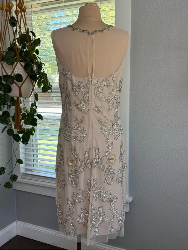 Aidan Mattox Beaded Cocktail Dress Size 12 - Image 3