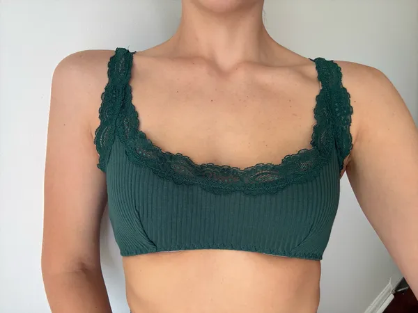 SheIn Dark Green Lace Trim Cami - Image 2