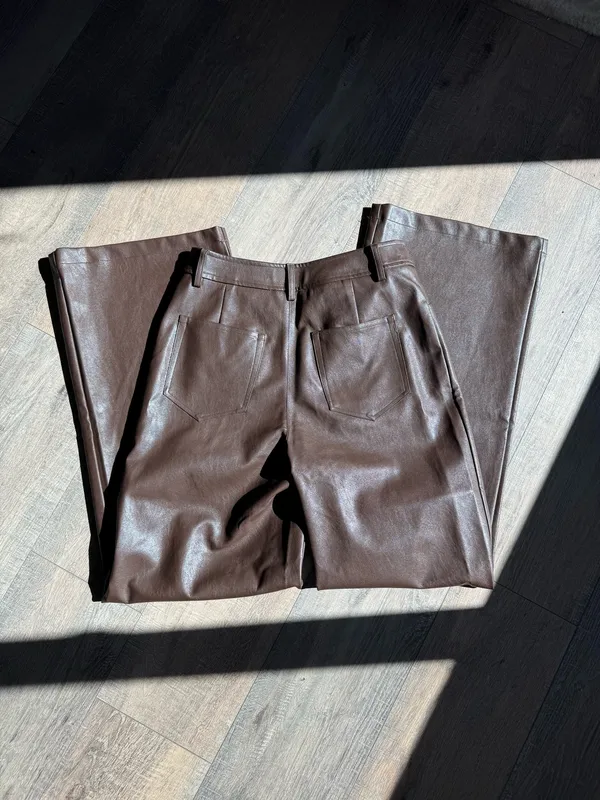 Francesca’s Brown Faux Leather Pants - Image 5