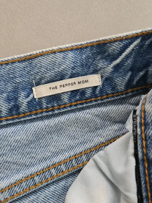 Zara 'The Pepper Mom' Light Blue Distressed Denim Shorts Size 4 - Image 6