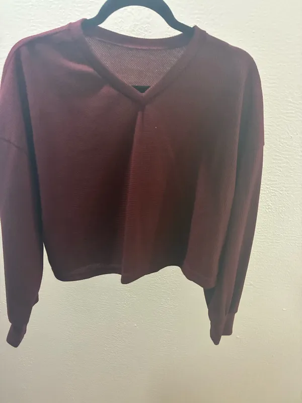 & Other Stories Burgundy Fall Knit Sweater - Image 3
