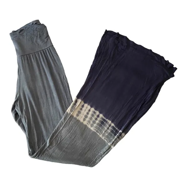 Anthropologie Nu Label blue white tie dye palazzo long Pants Size M Coachella Boho - Image 6