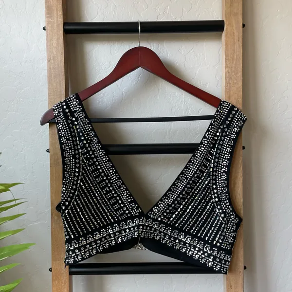 12th Tribe Black Violet Rhinestone-Studded Two Piece Set - Image 8