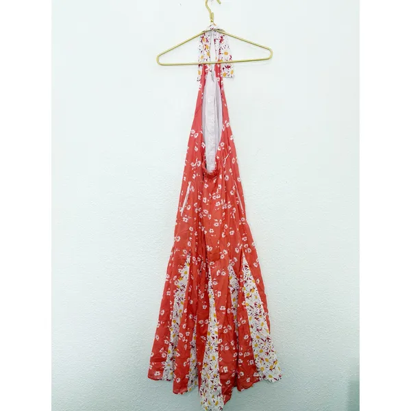 Anthropologie Maeve Halter Open-Back Godet Midi Shirt Dress Mixed Floral Boho - Image 14