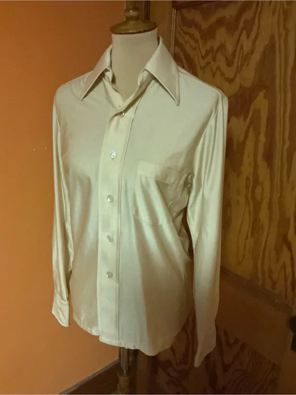 Vintage 70s Royal Knight Qiana Nylon Disco Shirt Dagger Collar - Image 4