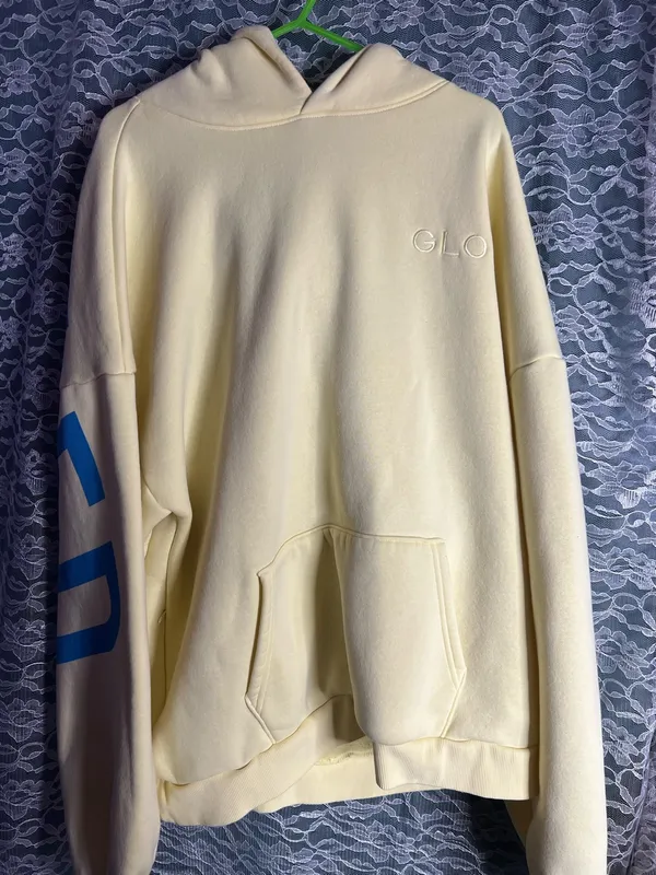 GLO Redeemed Yellow and Blue Oversized Cozy Hoodie Sweater Size XL - Image 3