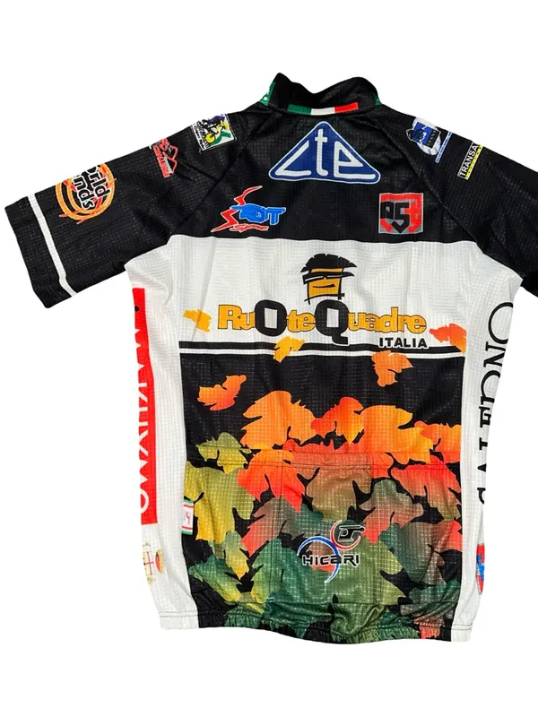 Hicari Vintage Women's Size S Black White Orange Short Sleeve Cycling Jersey Tee - Image 3