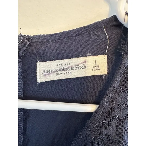 Abercrombie & Fitch Size L Blue Eyelet Dress Lace‎ - Image 6