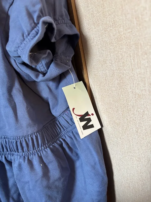FINAL MARKDOWN JW Short Sleeve Zip-Up Hoodie in Dusty Blue (Tag Attached) XL - Image 2
