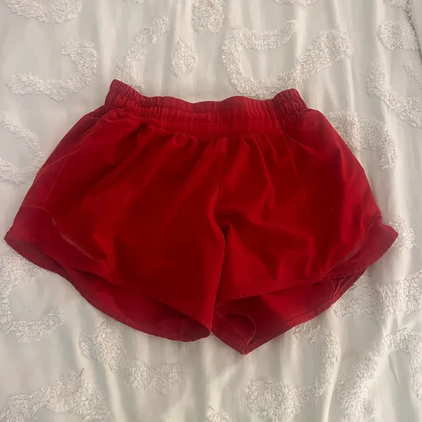 size 2 four inch red lululemon shorts, worn once. - Image 3