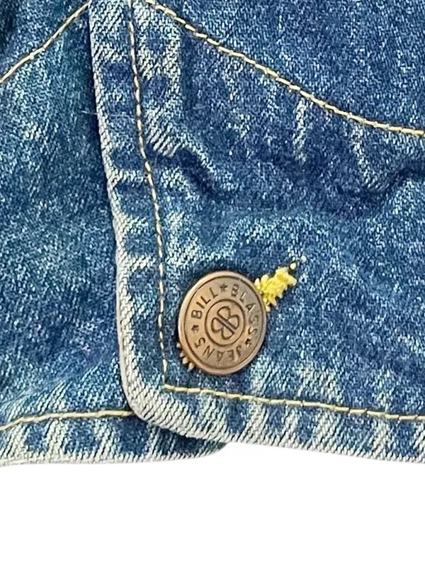 Vintage Bill Blass Jeans Denim Chore Jacket XL Corduroy Collar Barn Workwear - Image 10