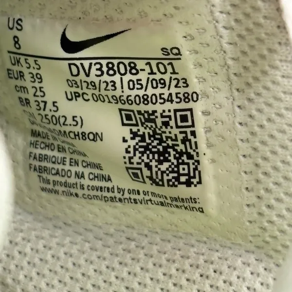 Nike Air Force 1 Sneakers Womens 8 White Bronze DV3808-101 Low Top - Image 10