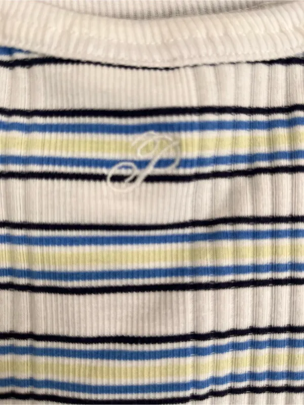 VS PINK NWT Ribbed Stretch Stripe Tank Top Summer Cami Sz M Y2K - Image 2