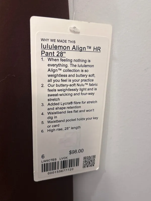 Lululemon Align HR leggings size 6 Lava Cake 28” New with tags Authentic - Image 5