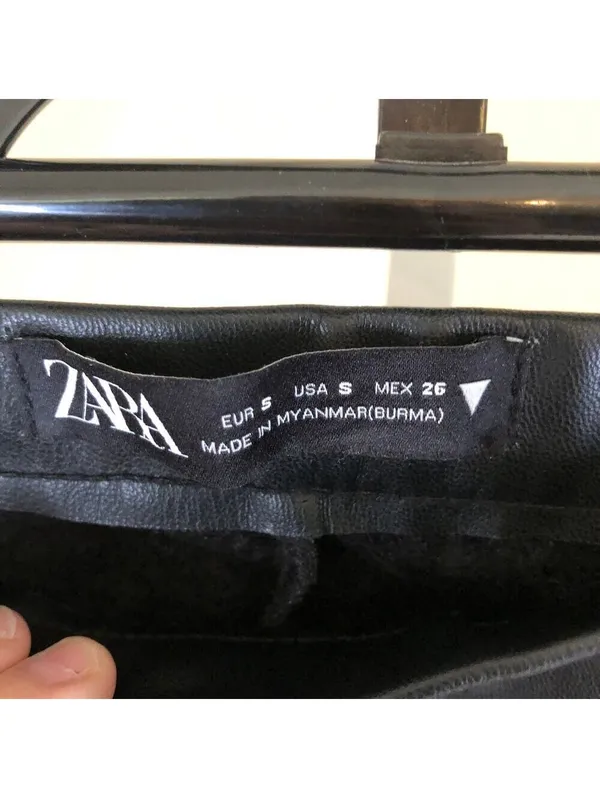 Zara NWT Women's Hi Rise Faux Leather Legging Size S - Image 2