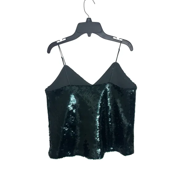 Express Dark Green Sequin Cami Tank Top S Going Out Holiday Party - Image 2