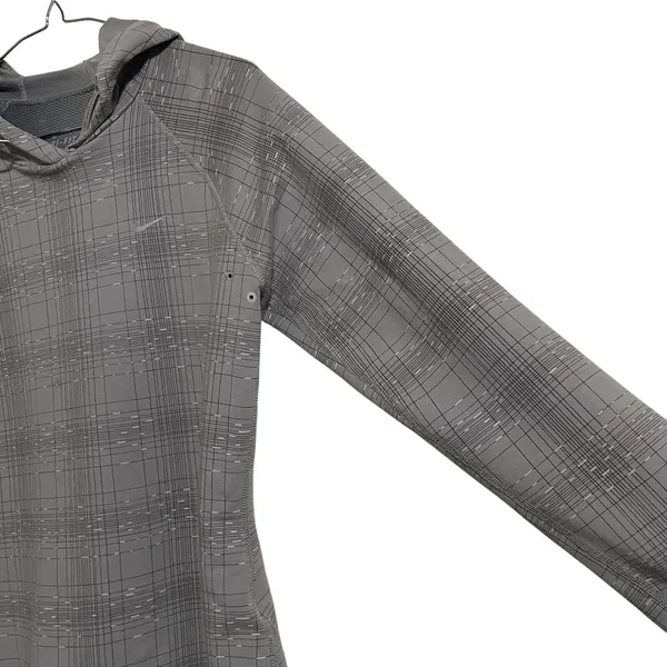 Nike Dri-FIT Women's Hoodie Pullover Gray Plaid Athletic‎ Top Activewear Medium - Image 4