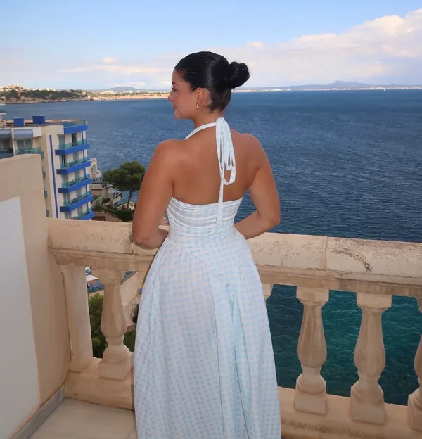 Halter Midi Dress Blue - Image 2