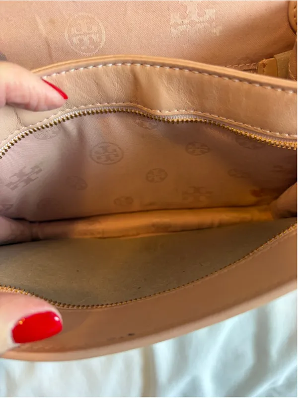Tory Burch Alexa Quilted Leather Crossbody Bag Purse Pink Gold L1 - Image 9