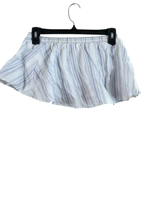 Women's Olive Scent White & Blue Striped Mini Skirt M - Image 7