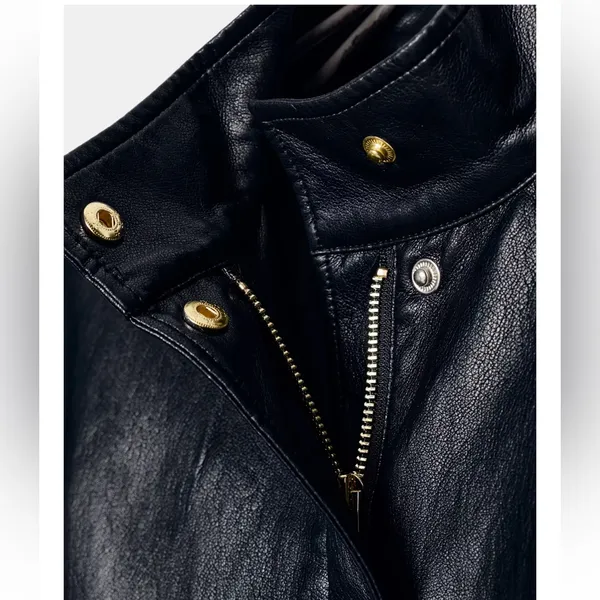 Nwt Zara Black Faux Leather Belted Jacket / Shirt S - Image 7