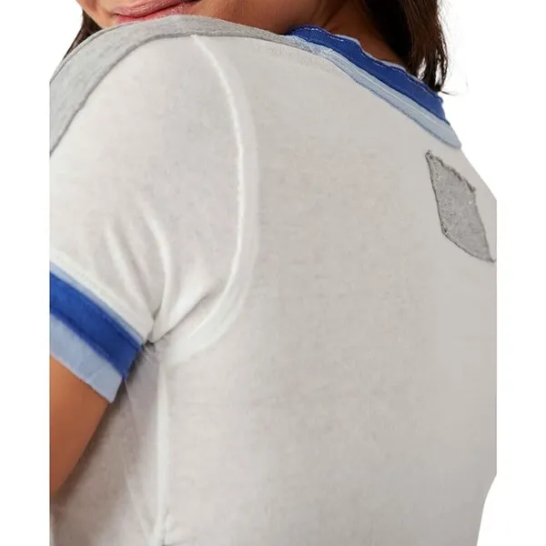 Free People We The Free Sporty Mix Tee White and Blue - Image 3