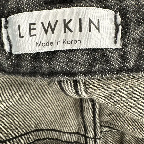 Lewkin Wide Leg Black Wash Jeans High Rise Korean Minimalist - Image 9