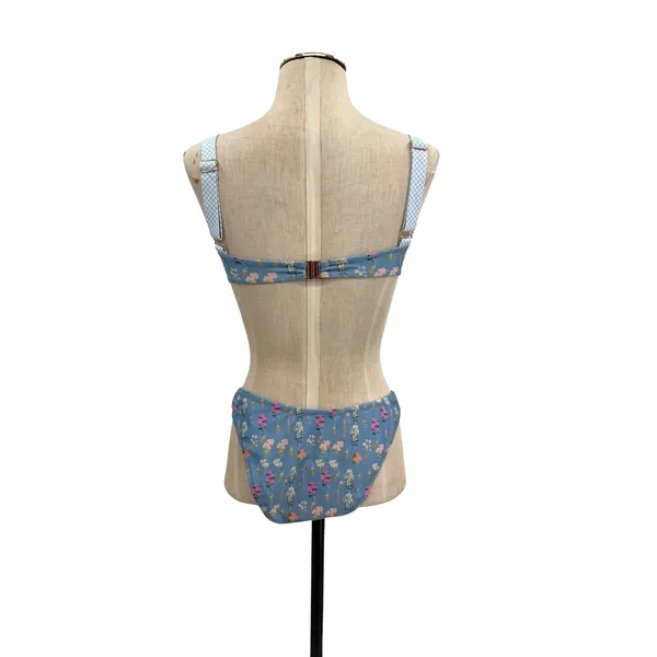 Strawberry Milk Mob Brad's‎ Favorite Floral Bikini Set Blue Ruffle NWT Medium - Image 9