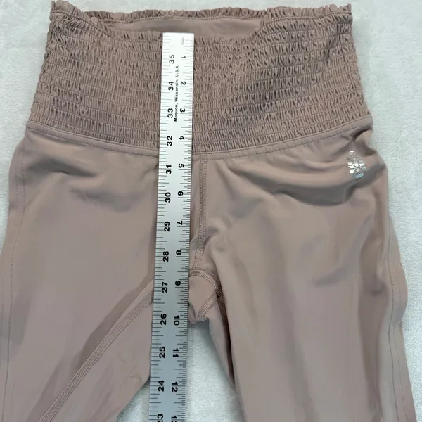 FP Movement High Waisted Leggings Smocked Waist Ruched Ankle XS‎ READ - Image 3