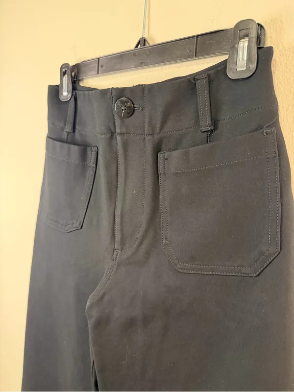 Anthropologie Black Wide-Leg Cropped Pants - Image 3