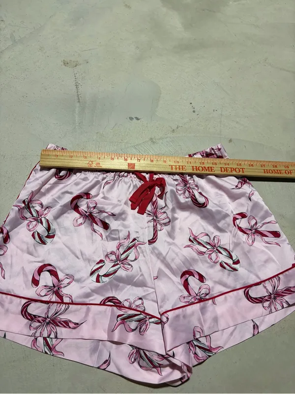 Victoria’s secret Pink Candy Cane bow Pajama Shorts medium - Image 4