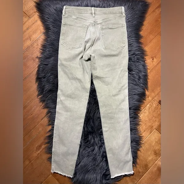 FREE PEOPLE We the Free High-Waisted Skinny Jeans Olive Green Size 29 - Image 3
