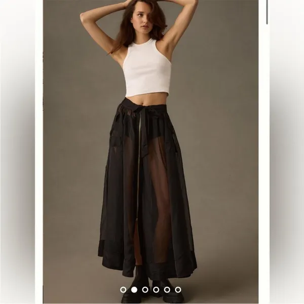 Anthropologie Sheer Parachute Maxi Skirt Size 6 | NWT - Image 4